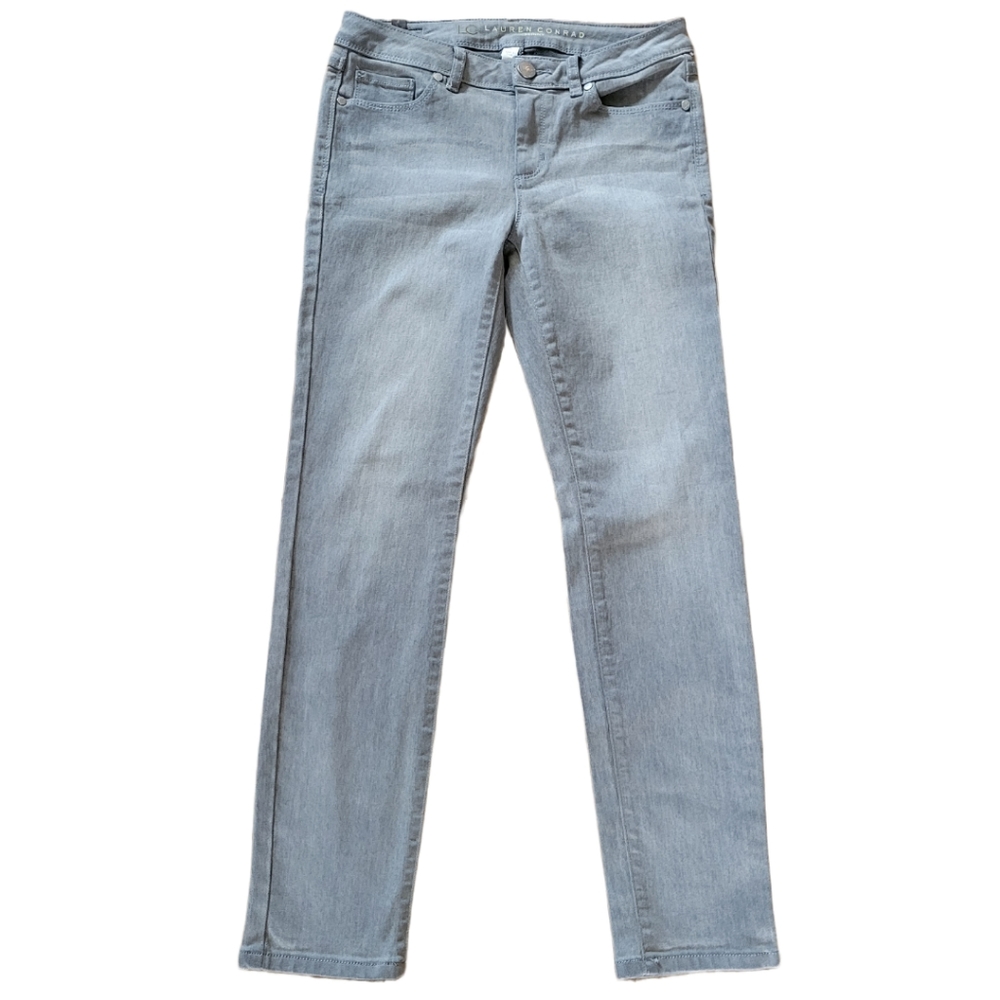 ๐ LC Lauren Conrad Gray Skinny Jeans ๐ Denim Women's Size 4 Stretchy - Picture 10 of 11
